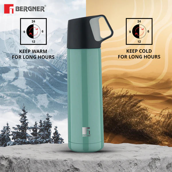 Bergner Walking Stainless Steel Vaccum Bottle 500ml, Green
