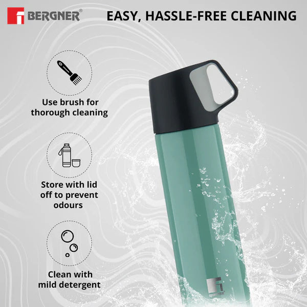 Bergner Walking Stainless Steel Vaccum Bottle 500ml, Green