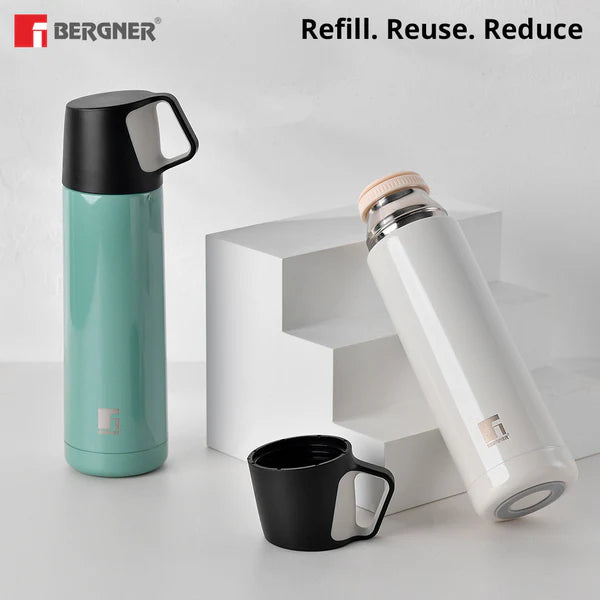 Bergner Walking Stainless Steel Vaccum Bottle 500ml, Green