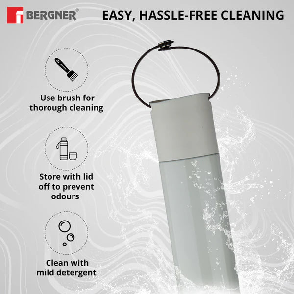 Bergner Walking Stainless Steel Vaccum Bottle 500ml, White