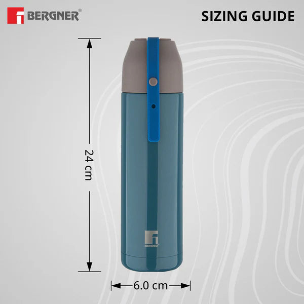 Bergner Walking Stainless Steel Vaccum Bottle 500ml, Green