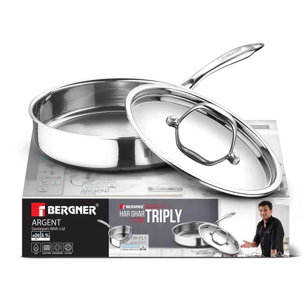 Argent Tri-Ply Stainless Steel Sautepan With Lid