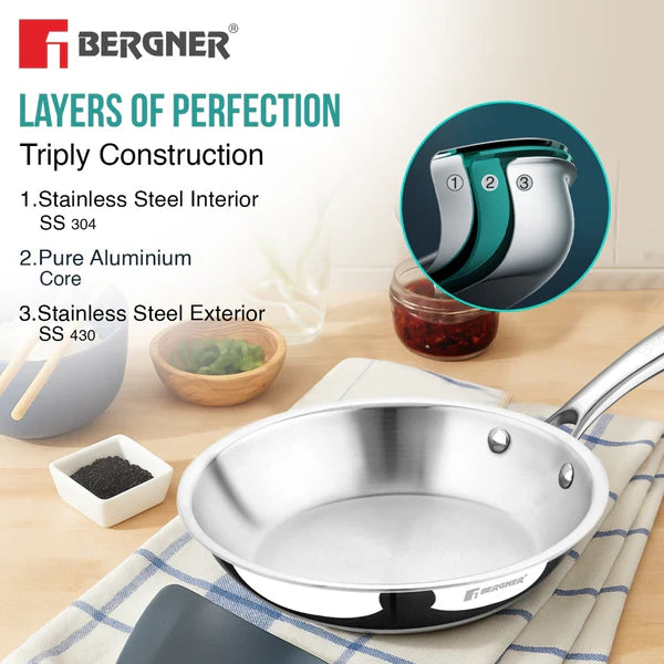 Argent Tri-Ply Stainless Steel Frypan