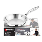 BERGNER Argent Triply 24cm Stainless Steel Frypan, Less Oil Use, Induction Bottom Cookware