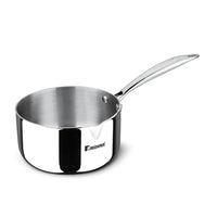 Bergner Argent 20cm (2.9 L) Triply Milkpan/Saucepan/Teapan with Pour Spout, Stay Cool Cast Handle, Food Safe, Healthy Cooking, Faster and Even Heat Distribution - Induction and Gas Stove Ready
