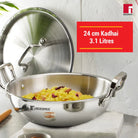 4PCS COOKWARE SET ( 24 KADAI + 22 FRYPAN + 16 T-PAN  )