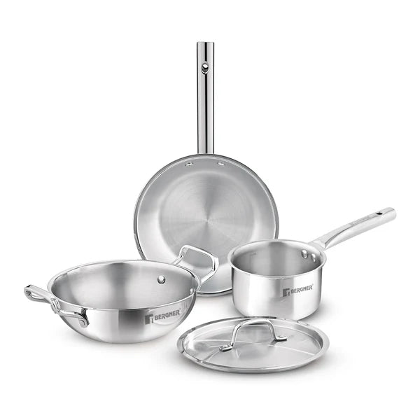 4PCS COOKWARE SET ( 24 KADAI + 22 FRYPAN + 16 T-PAN  )