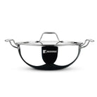 Argent Tri-Ply Stainless Steel Deep Kadai With Lid