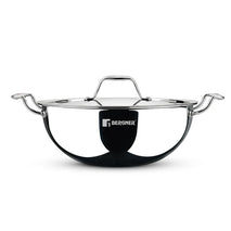 Argent Tri-Ply Stainless Steel Deep Kadai With Lid