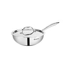 Tri-Ply Stainless Steel Wok With Lid 22Cm