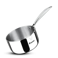 Bergner Argent 14cm (2.9 L) Triply Milkpan/Saucepan/Teapan with Pour Spout, Stay Cool Cast Handle, Food Safe, Healthy Cooking, Faster and Even Heat Distribution - Induction and Gas Stove Ready