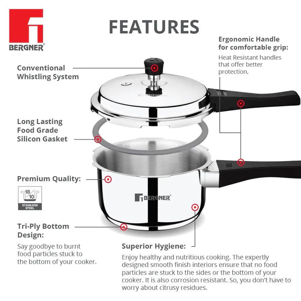 BGIN SORRENTO SS PRESSURE COOKER 5L