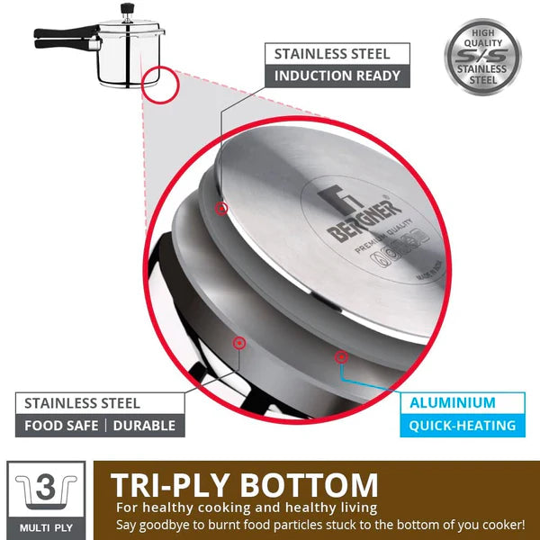 BGIN SORRENTO SS PRESSURE COOKER 5L