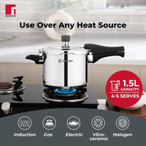 Bergner Pura Straight Body Outer Lid Pressure Cooker 1.5Ltr