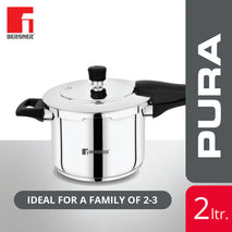 Bergner Pura Straight Body Outer Lid Pressure Cooker 2.0Ltr