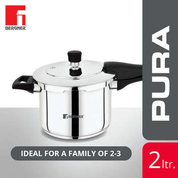 Bergner Pura Straight Body Outer Lid Pressure Cooker 2.0Ltr