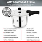 Bergner Pura Straight Body Outer Lid Pressure Cooker 2.0Ltr