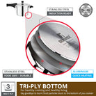 Bergner Pura Straight Body Outer Lid Pressure Cooker 2.0Ltr