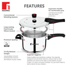 Bergner Pura Straight Body Outer Lid Pressure Cooker 5Ltr