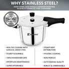 Bergner Pura Straight Body Outer Lid Pressure Cooker 5Ltr