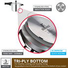 Bergner Pura Straight Body Outer Lid Pressure Cooker 5Ltr