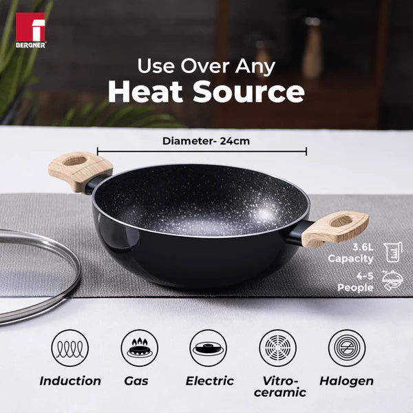 Bellini Plus Aura 5-Layer Non-Stick Kadhai 24cm