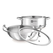 Essential Revanth Multi-Purpose Triply Kadai With Steamer And Flat GlaSS Lid - 24cm, 3.2Ltr