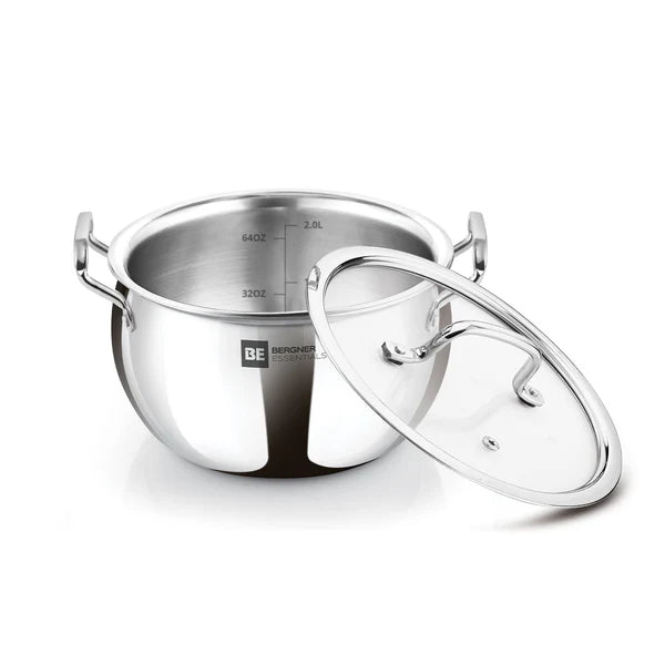 Essential Ankush Triply Rice Pot/Handi With Handle And Lid 
16cm - 2.0Ltr (Max - 2.2Ltr)