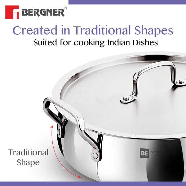 Essential Lazeez Triply Biryani Pot/Handi With Handle And Lid 
28cm - 6.0Ltr (Max - 6.4Ltr)