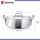 Essential Lazeez Triply Biryani Pot/Handi With Handle And Lid 
28cm - 6.0Ltr (Max - 6.4Ltr)