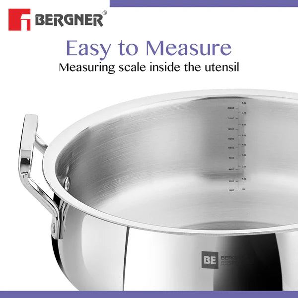 Essential Lazeez Triply Biryani Pot/Handi With Handle And Lid 
32cm - 8.0Ltr (Max - 8.4Ltr)