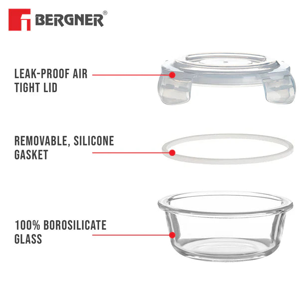 BERGNER 4PC LUNCH BAG SET POLYESTER WITH SHOULDER STRAP