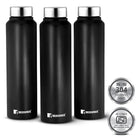 BERGNER 3PC WATER BOTTLE SET 3 x 1000ML S/S BLACK