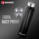 BERGNER 3PC WATER BOTTLE SET 3 x 1000ML S/S BLACK