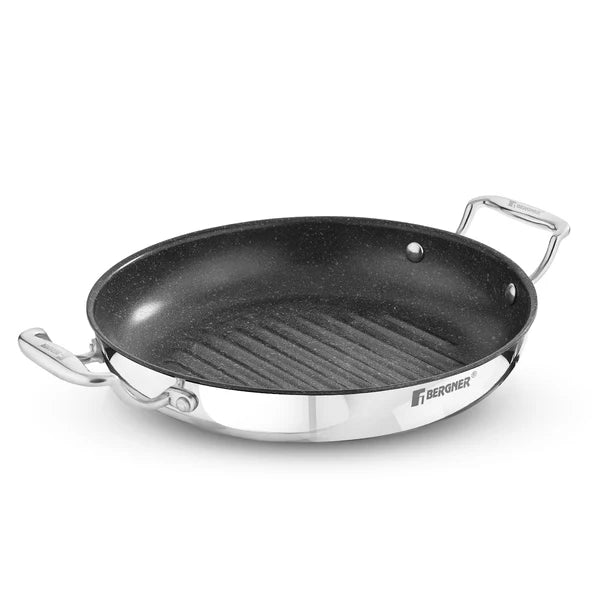 GRILL PAN 26CM TRIPLY