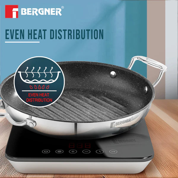 GRILL PAN 26CM TRIPLY