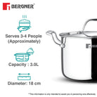 Argent Samsara Stock Pot Triply With Glass Lid