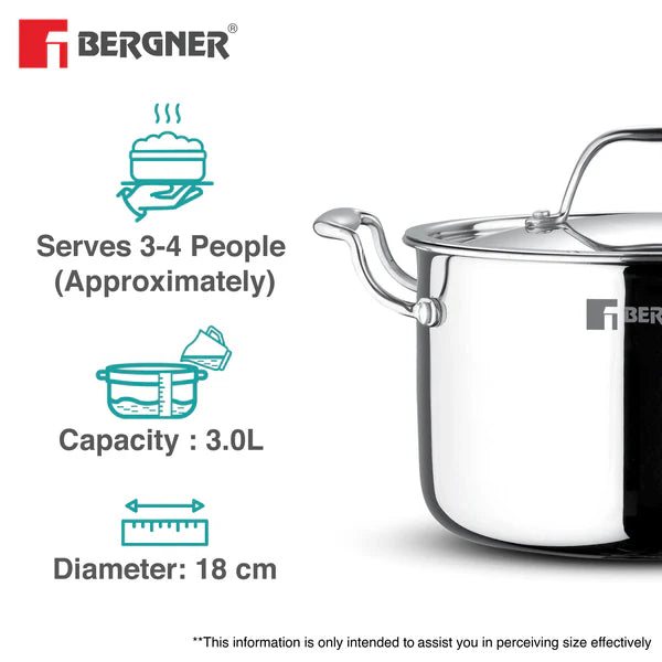 Argent Samsara Stock Pot Triply With Glass Lid