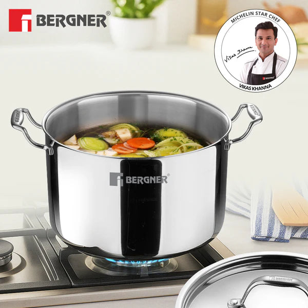 AREGNT SAMSARA STOCK POT 22CM TRIPLY WITH GLASS LID