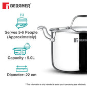 Argent Samsara Stock Pot Triply With Glass Lid
