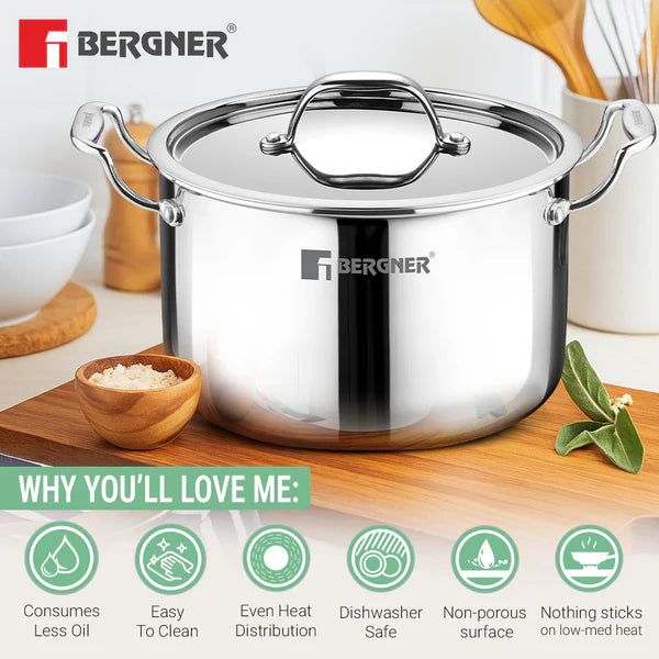 AREGNT SAMSARA STOCK POT 22CM TRIPLY WITH GLASS LID