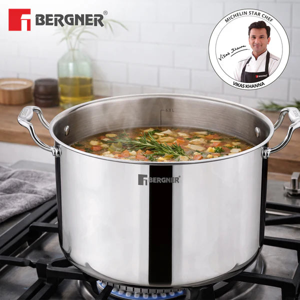 AREGNT SAMSARA STOCK POT 24CM TRIPLY WITH S/S LID