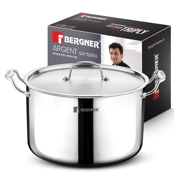 AREGNT SAMSARA STOCK POT 28CM TRIPLY WITH S/S LID