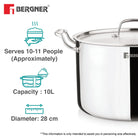 AREGNT SAMSARA STOCK POT 28CM TRIPLY WITH S/S LID