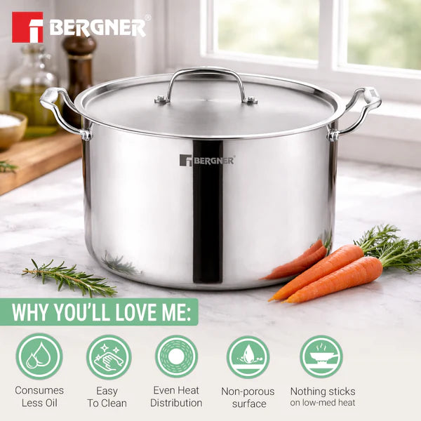 AREGNT SAMSARA STOCK POT 28CM TRIPLY WITH S/S LID