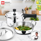Bergner TRIPRO 3PC SET TRIPLY
24cm Kadai with Lid + 3 Ltr Outer lid Cooker