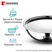 Bergner Argent Tasra SS 6903 16cm Stainless Steel for Kitchen & Dinning