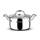 Bergner Argent Junior Chef Triply Stainless Steel 16cm (1.6 L) Casserole with Stainless Steel Lid, Mini Casserole, Durable, Consumes Less Oil, Healthy Cooking - Induction and Gas Stove Ready