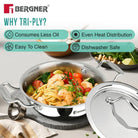 Argent Junior Chef TriPly Stainless Steel Kadai With Lid