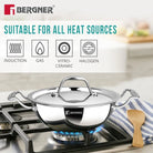 Argent Junior Chef TriPly Stainless Steel Kadai With Lid
